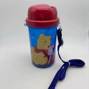 Disney Winnie the Pooh and Friends Pooh and Piglet Twist Straw Lid Cup w/ Strap